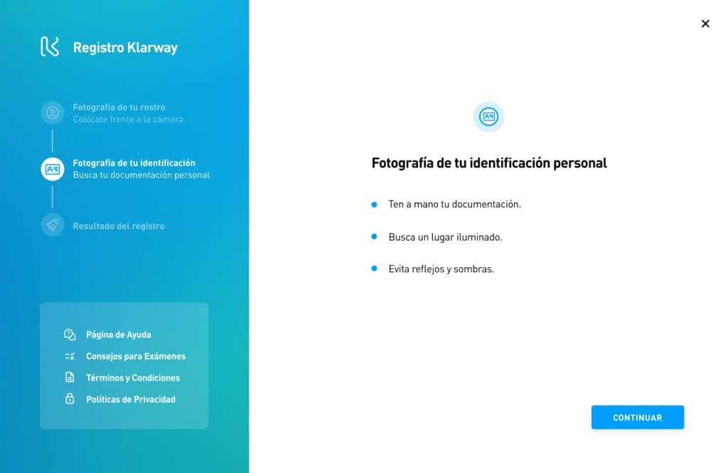 Pantalla de captura de documento de identidad