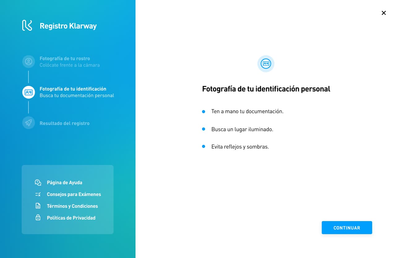 Pantalla de captura de documento de identidad