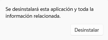 Confirmación de desinstalación completada
