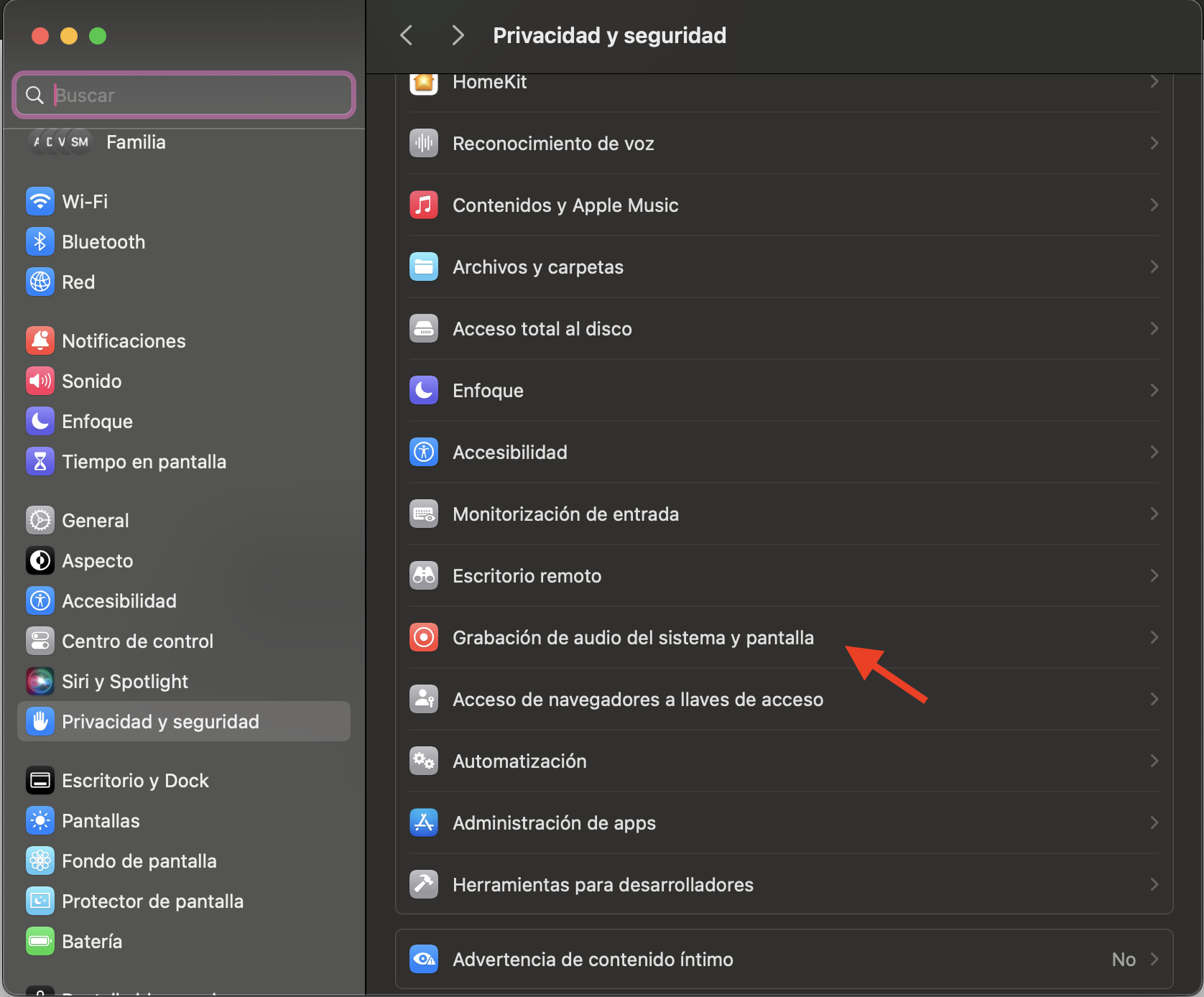 Grabación de pantalla paso 1