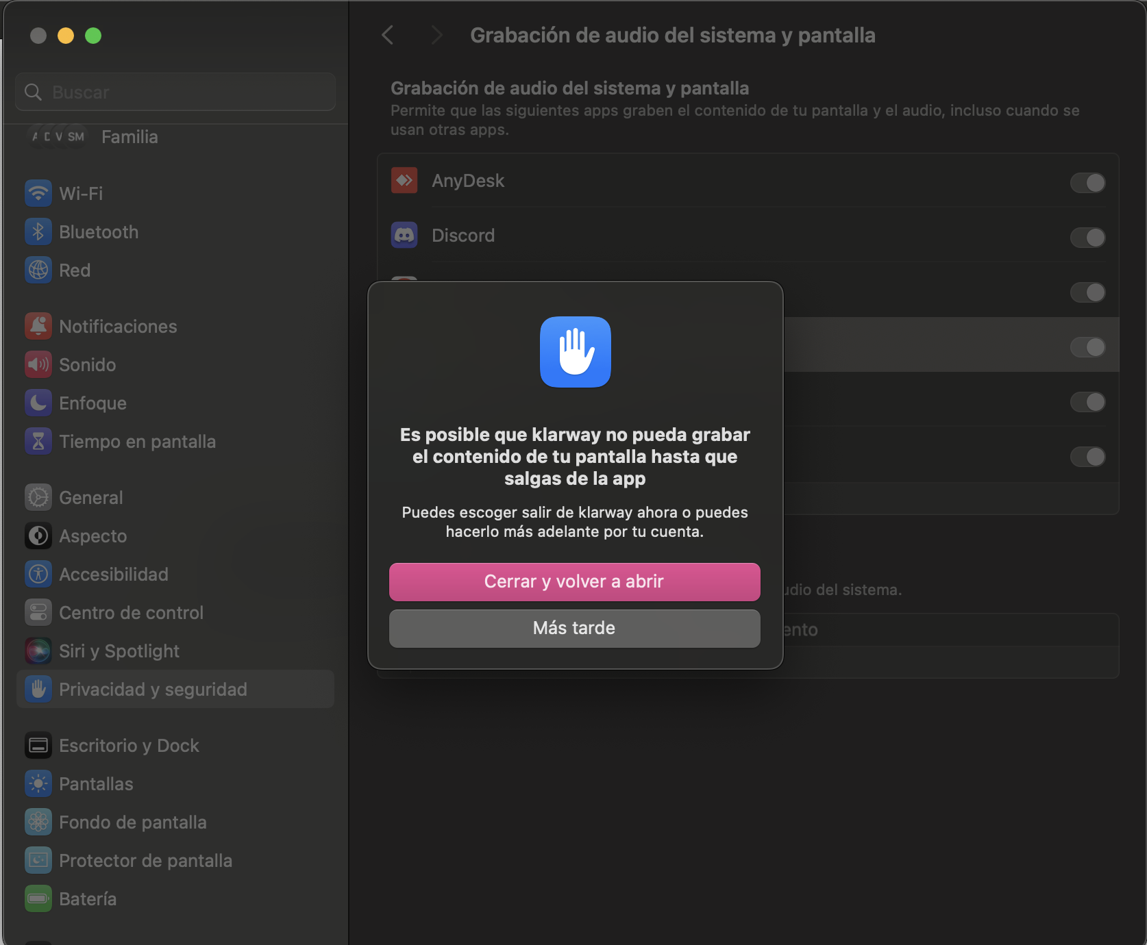 Grabación de pantalla paso 3