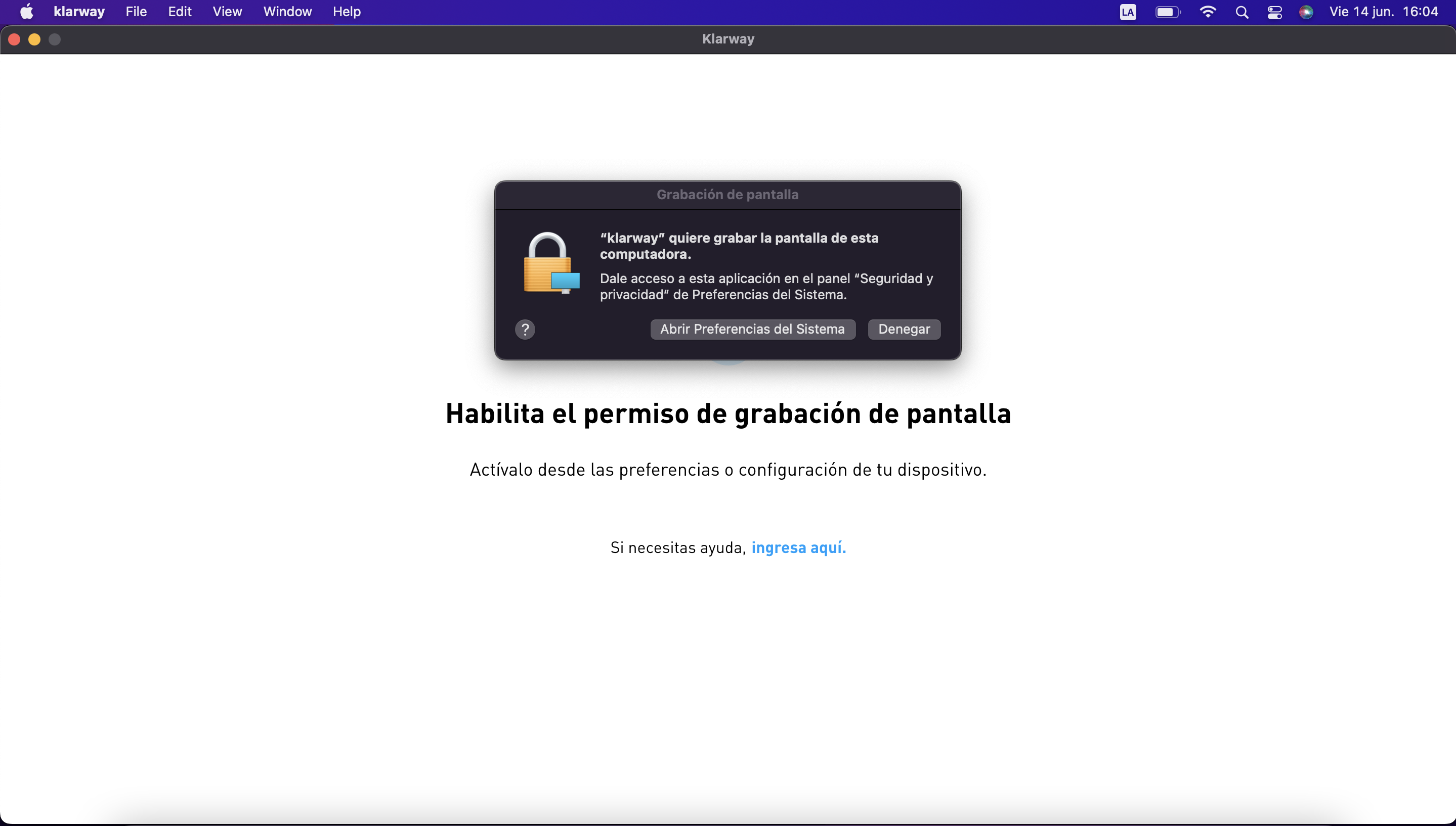 Confirmación de permisos de cámara y micrófono
