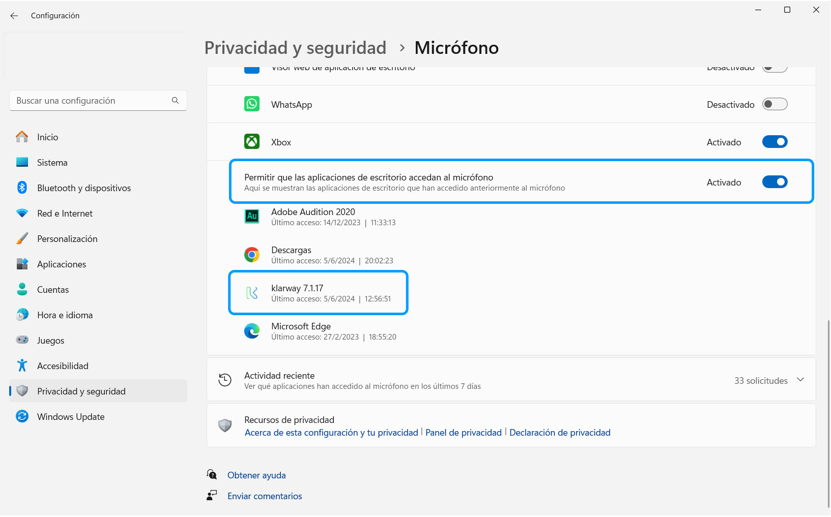 Microphone settings step 4